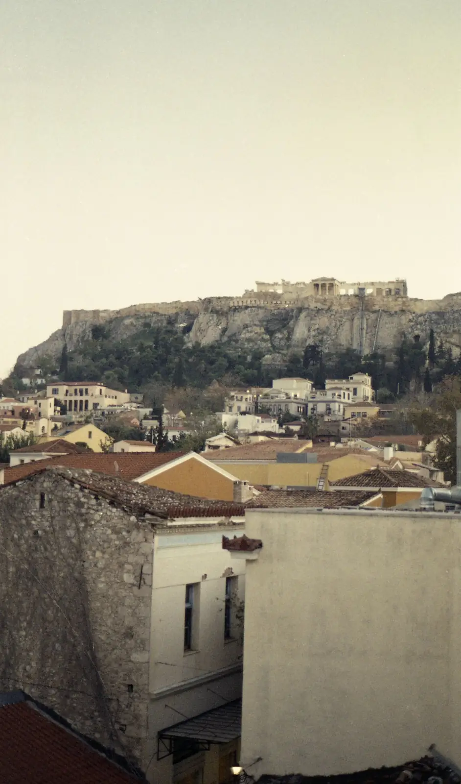 The Acropolis and Parthenon above Athens rooftops