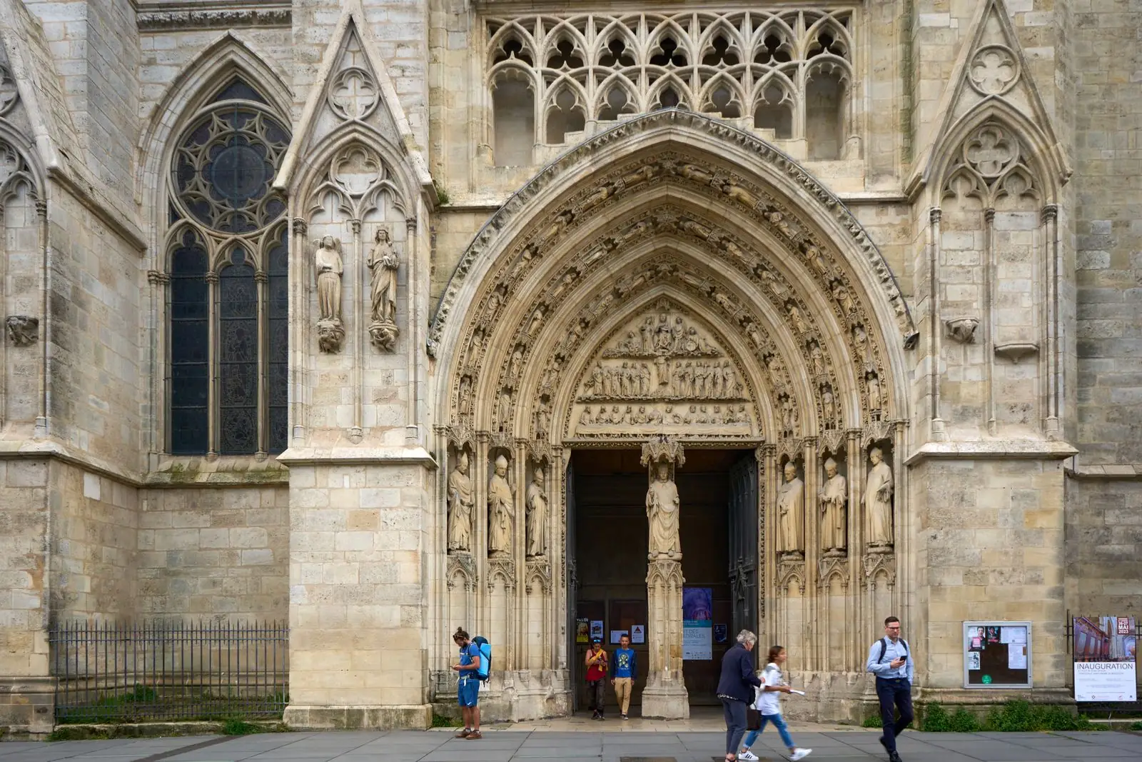 The Gothic entrance of Saint-André Cathedral in Bordeaux
