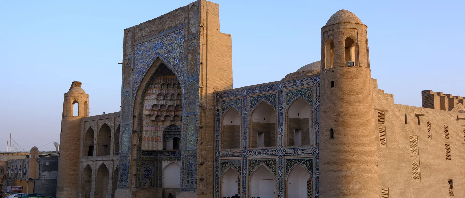 Abdulaziz Khan Madrasah in Bukhara in warm evening light