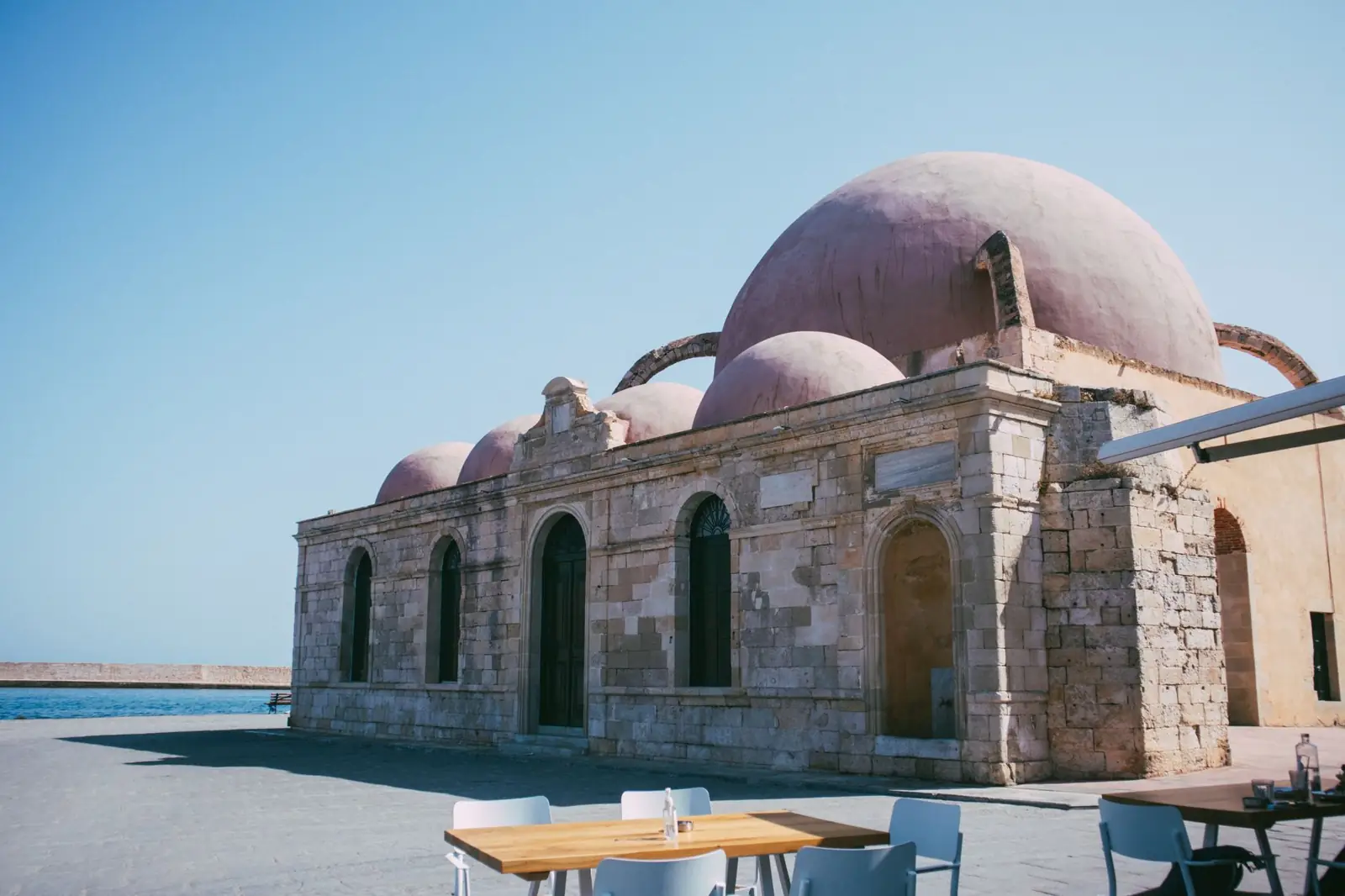 The domed Yali Mosque on Chania’s Venetian harbour