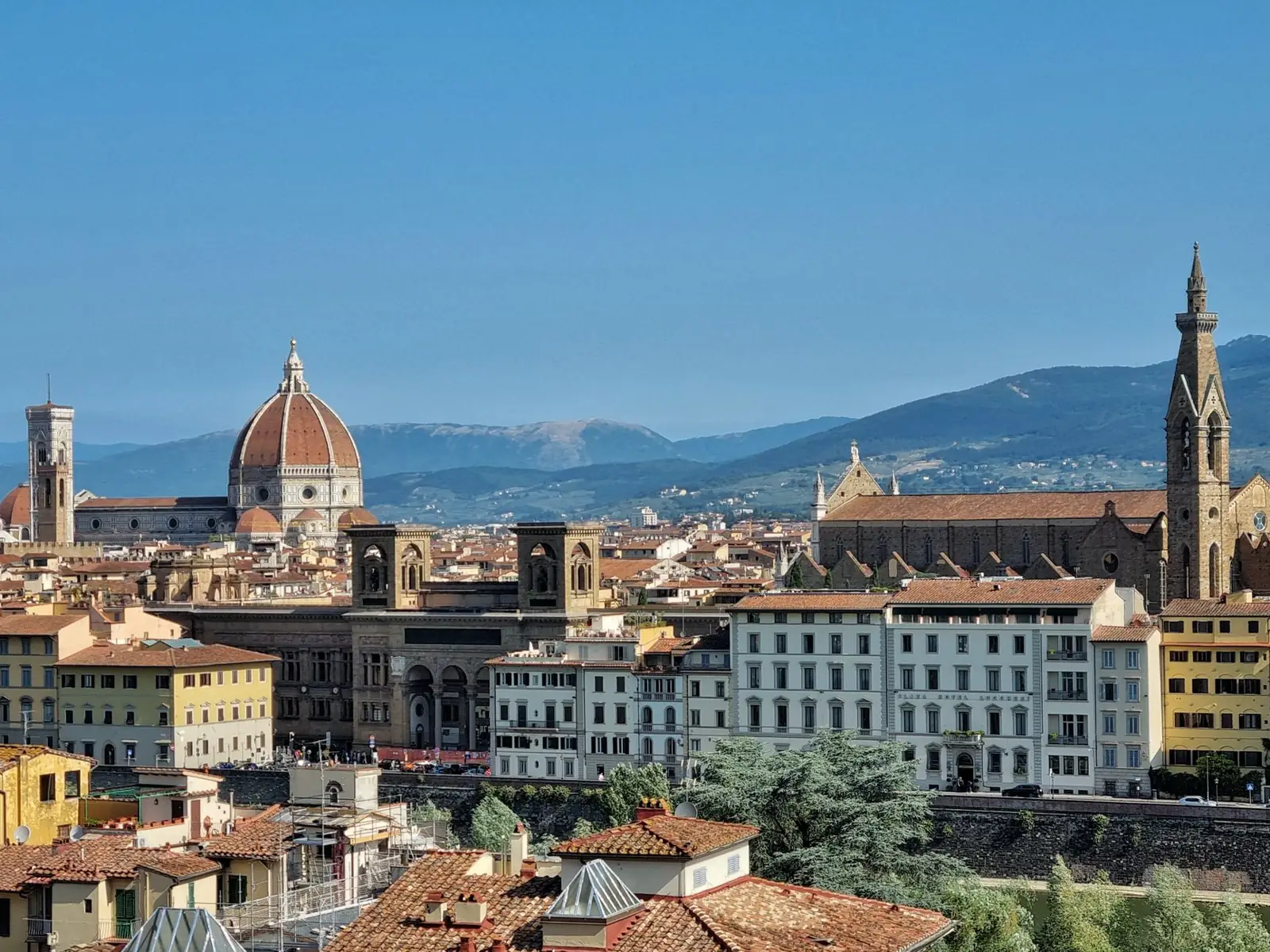 Florence’s rooftops with Santa Croce’s church visible in the skyline
