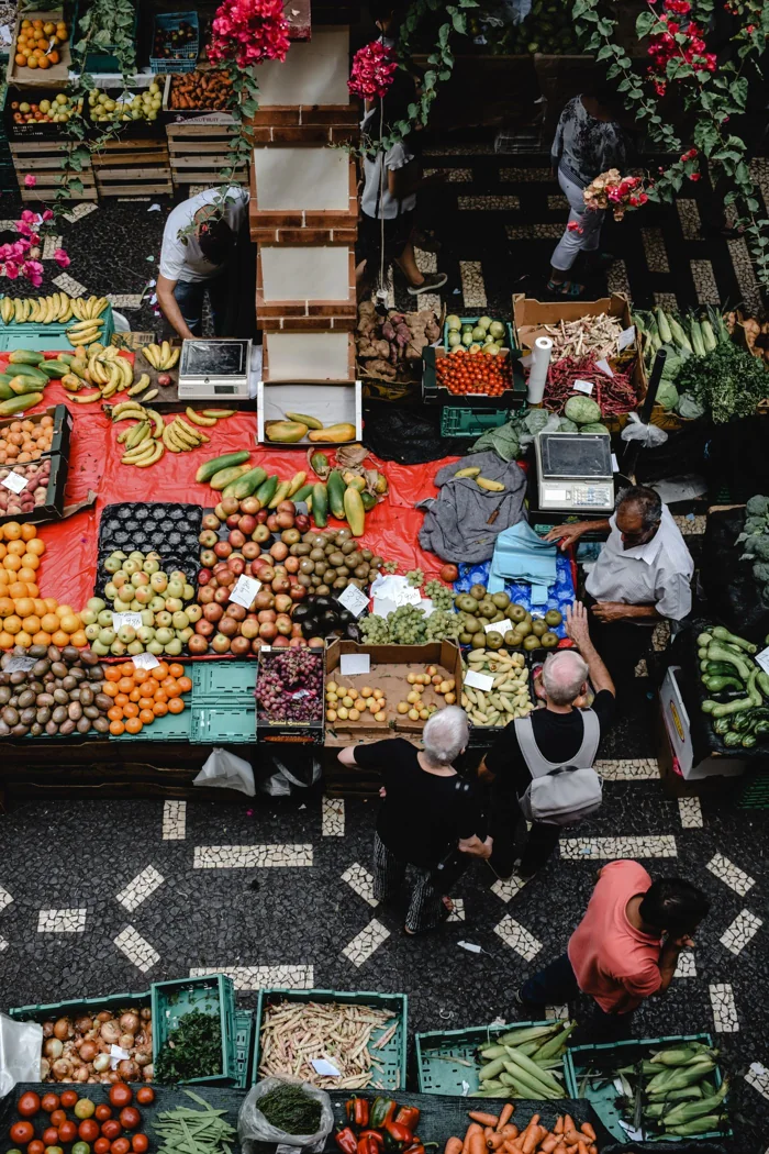 Shoppers at Mercado dos Lavradores in Funchal