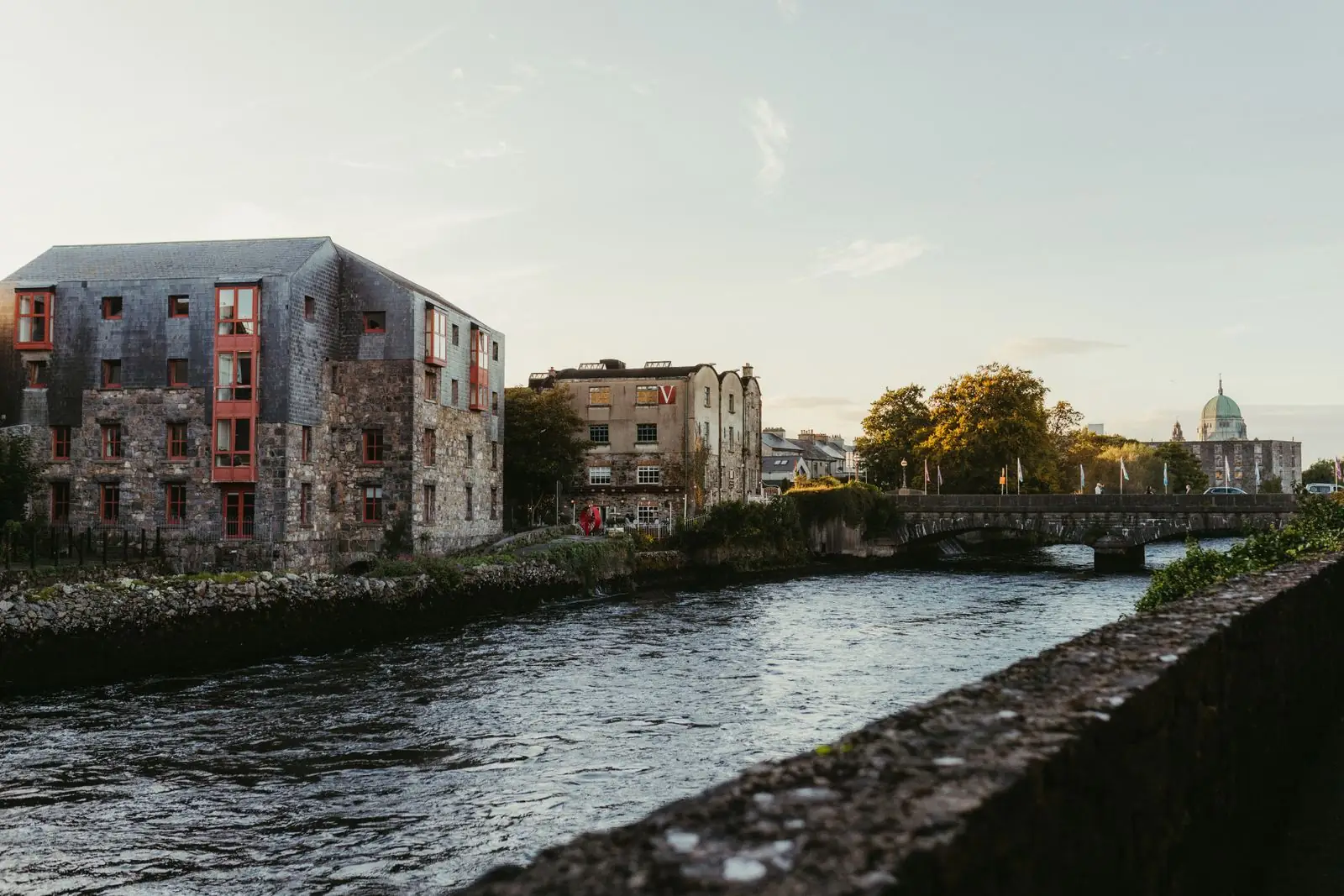 The River Corrib flowing through Galway city