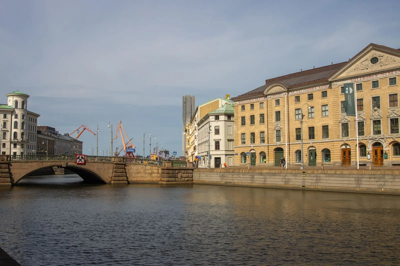 Gothenburg’s central canal, bridge and waterside façades