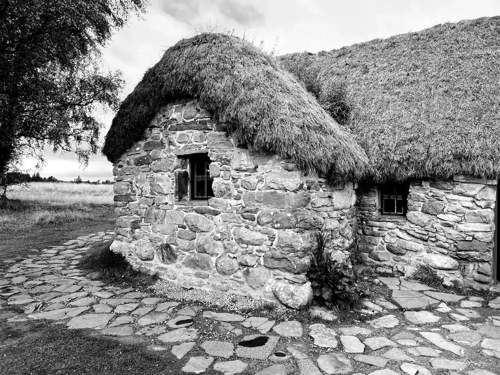 Leanach Cottage at Culloden Battlefield, outside Inverness
