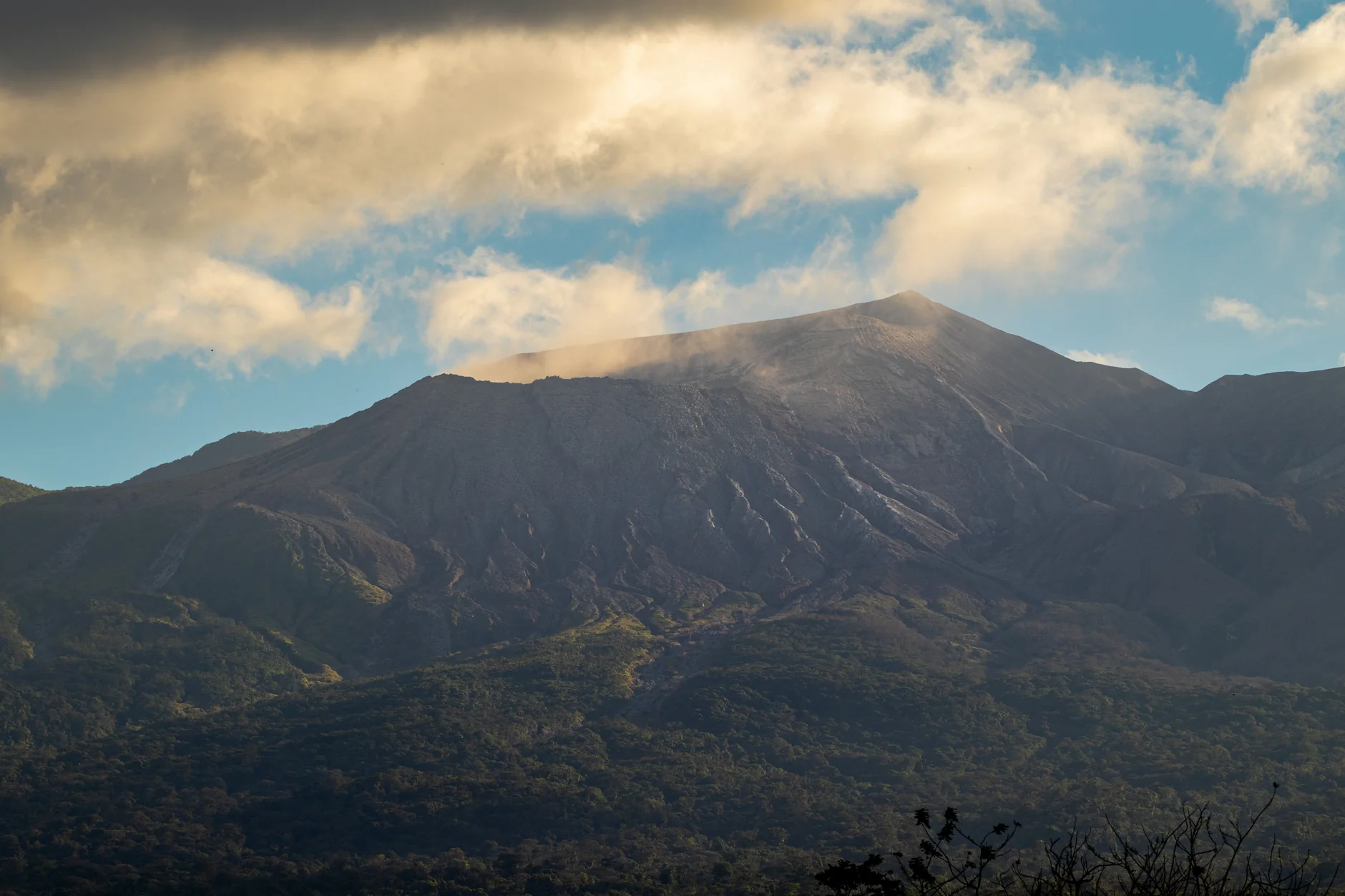 Rincón de la Vieja volcanic slopes rising above forest in Guanacaste, Costa Rica