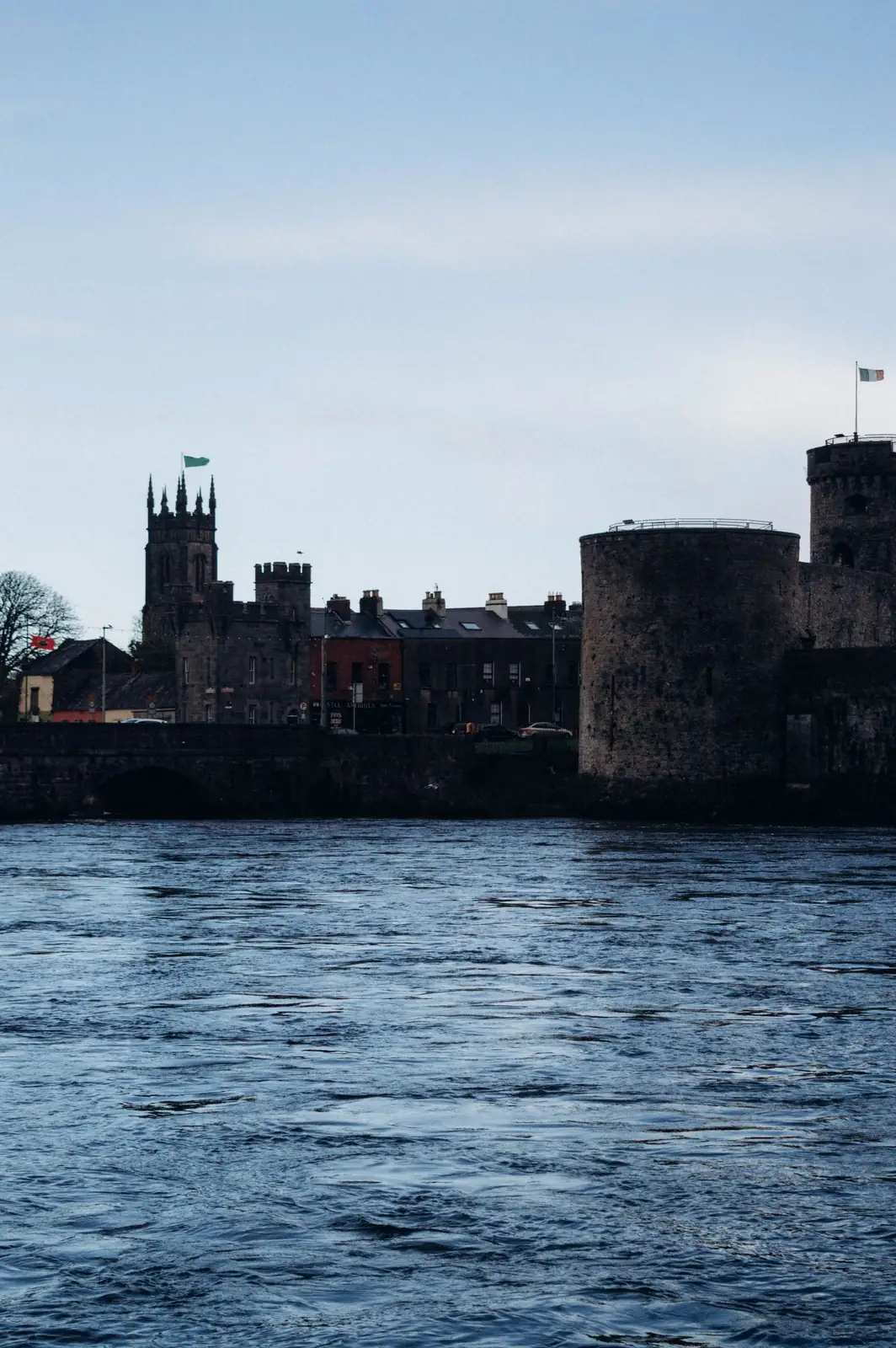 The riverside walls of King John’s Castle in Limerick
