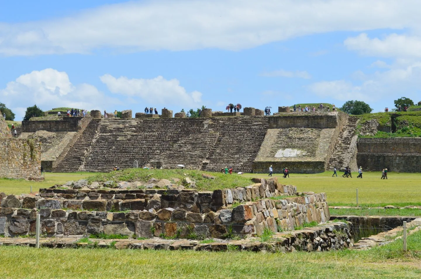 Broad stone staircase and plaza at Monte Albán outside Oaxaca