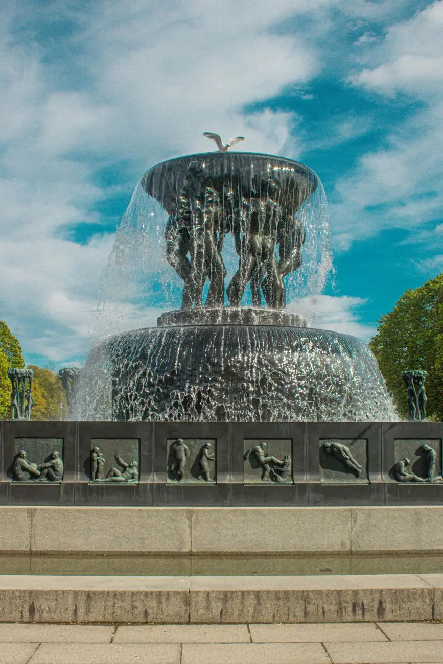 Vigeland’s fountain and bronze figures in Frogner Park, Oslo