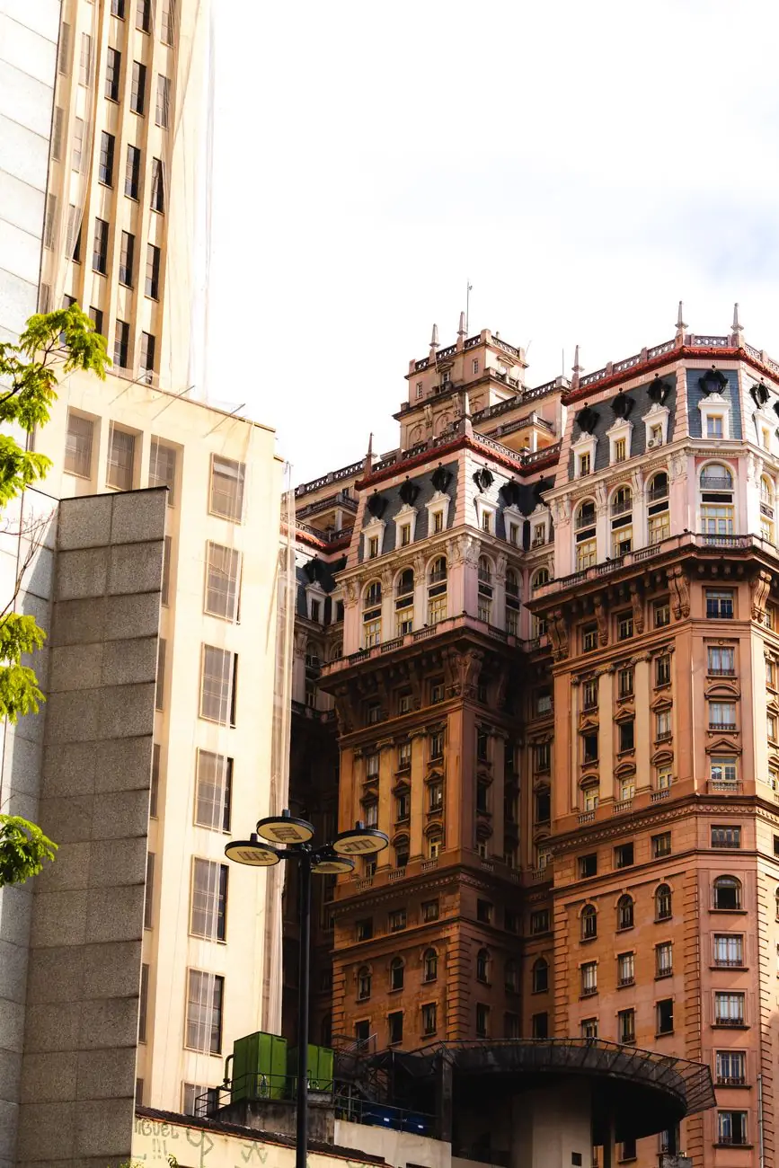 Ornate upper floors of the Martinelli Building in central São Paulo