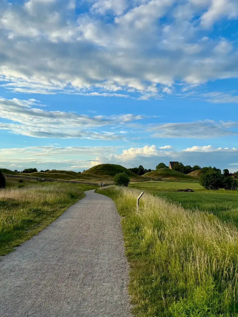 The Royal Mounds and walking paths at Gamla Uppsala