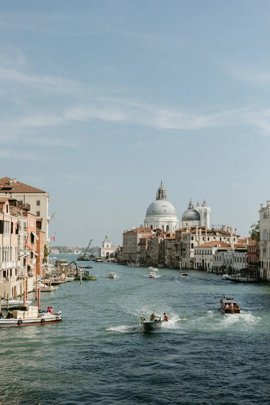 The Grand Canal with Santa Maria della Salute in the distance