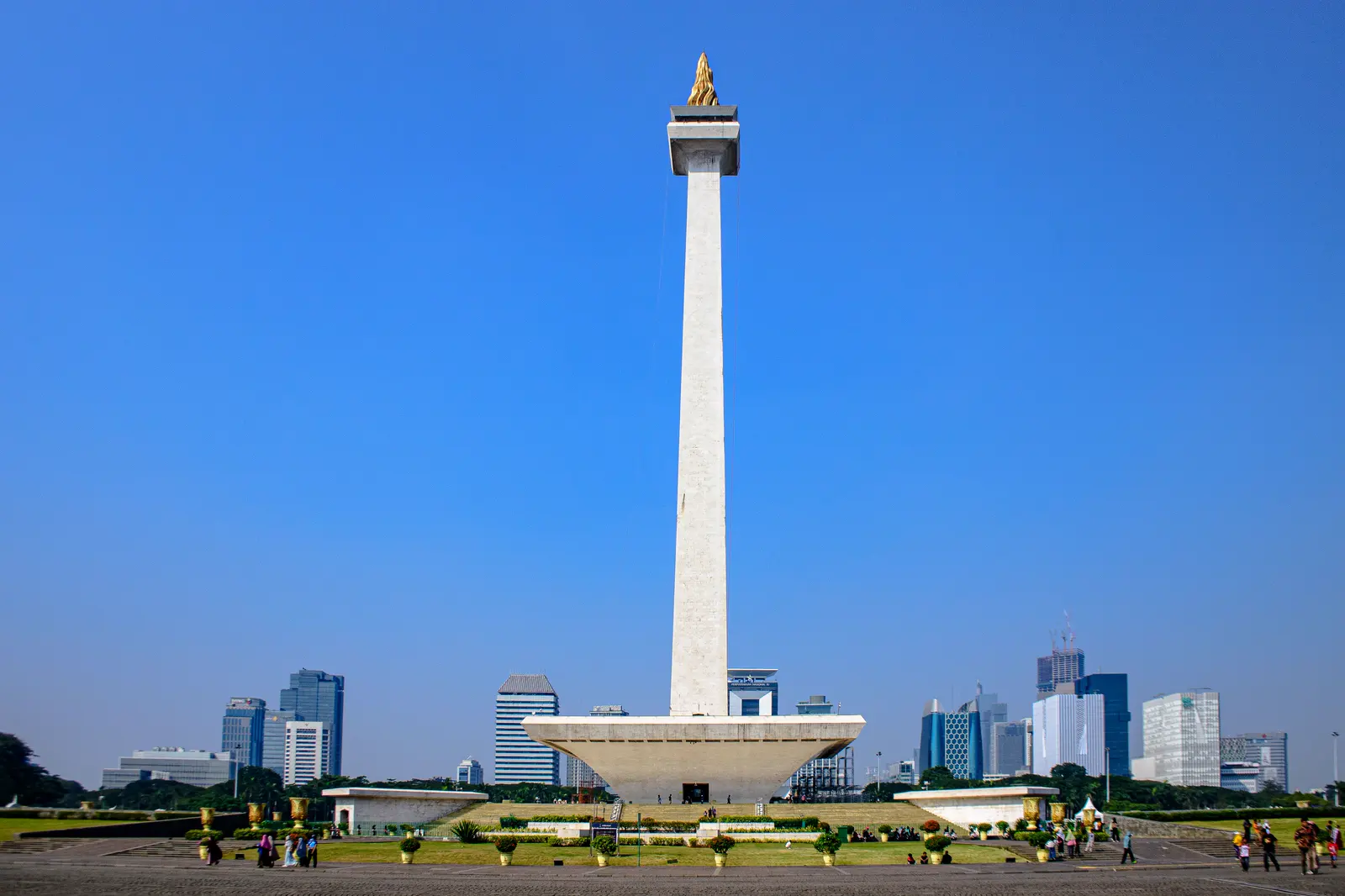 Jakarta’s National Monument rises above the modern city skyline