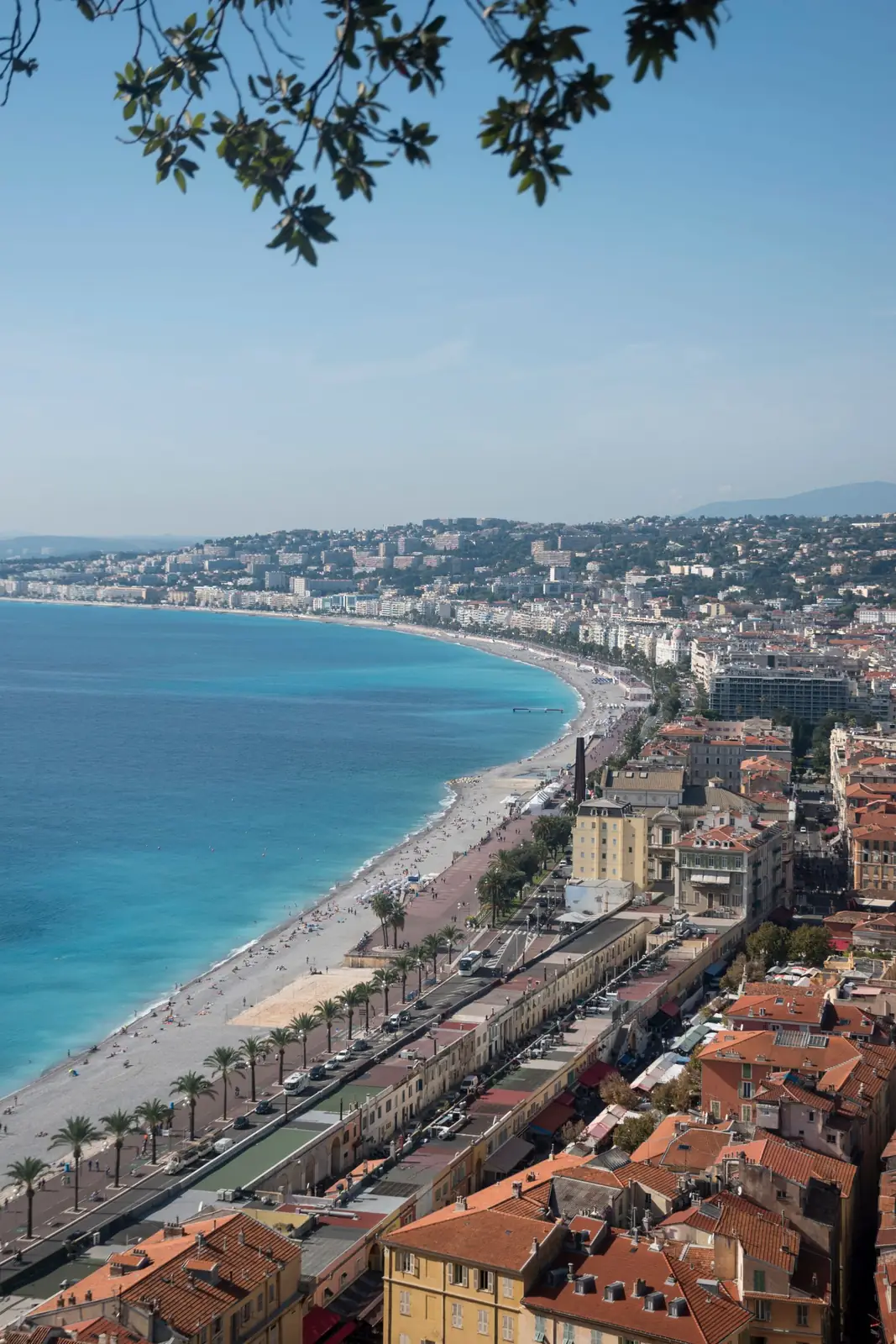 The curve of Nice’s bay and Promenade des Anglais