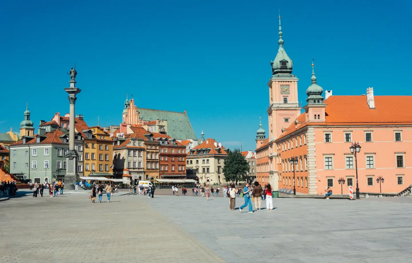 Castle Square in Warsaw with Sigismund’s Column and the Royal Castle