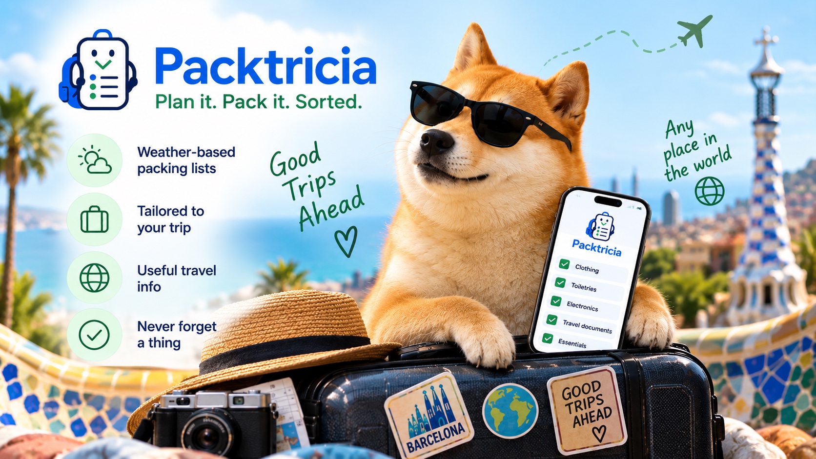 Packtricia — Plan it. Pack it. Sorted. Your packing companion for good trips ahead.